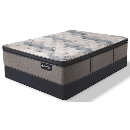 King Plush Pillow Top Hybrid Mattress and Blue Fusion High Profile Foundation